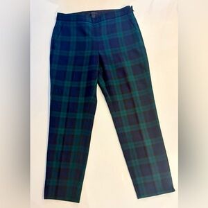 J. Crew Teal and Navy Plaid Trousers